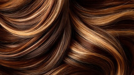 Naklejka premium Close up view of flowing highlighted hair.