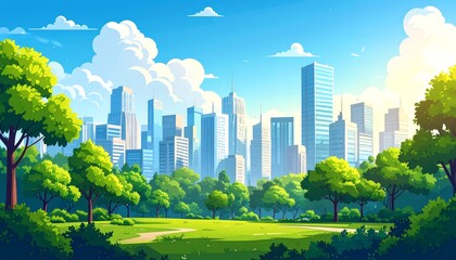 Fototapeta premium City park scene