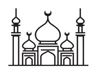 Elegant Islamic Icon with Stylish Minimalist Vector Line Art 