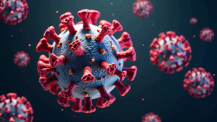 Virus mutation simulation animation