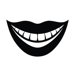 Silhouette of lips Silhouette of a closed smiling mouth