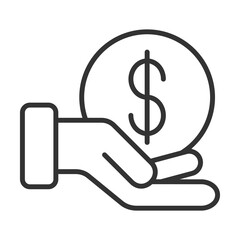 Funding Icon Outline Style. Vector Illustration Design