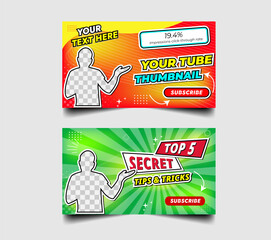 Top 5 Secret Tips and Tricks for YouTube Thumbnails Or Web Banner Design. Attractive And Eye-Catchy Editable Templates 