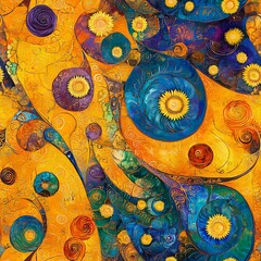 klimtStyleAbstractPrintableDesign