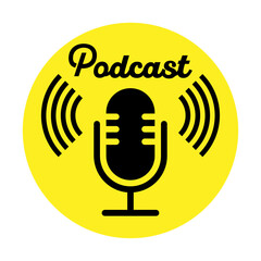 Minimalist Podcast microphone Icon