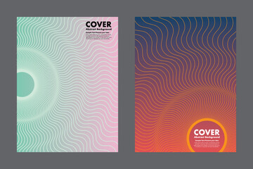 Vector abstract background with smooth wavy lines and gradient circular light effects. Ideal for modern covers, posters, presentations, and digital creative designs.
