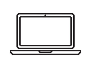 Minimalist Laptop Icon with Smooth Elegant Clean Vector Lines 