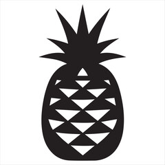 Obraz premium Silhouette Style Vector Minimal Pineapple Logo Design – Custom Minimalist Fruit Logo for Tropical Brands, Juice Bars, Organic Products, Summer Merch, Eco-Friendly Packaging, and Branding