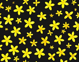 Colorful Flowers on Black Background – Vibrant Floral Artwork generated AI