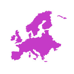 Obraz premium Europe Map Silhouette Purple