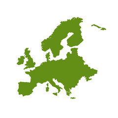 Europe Map Silhouette Green