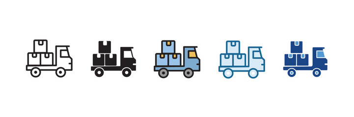 Minimalist Delivery Truck Icon Set