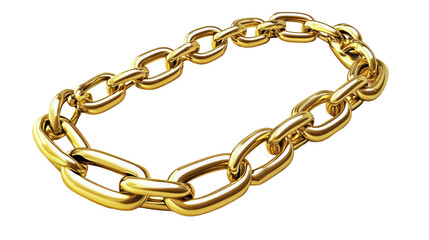 Obraz premium Gold Chain with Realistic Reflections and Links Laying on Transparent Background
