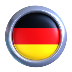 3D Germany Flag Emblem with circle metallic frame, showcasing national emblem detail in a polished, modern design. Perfect for apps, UI, or educational use