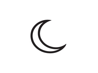 Minimal Line Art Moon Icon with Elegant Celestial Style  