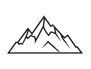 Modern Minimal Mountain Icon with Elegant Vector Outline Style  