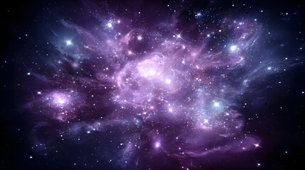 Colorful deep space nebula with numerous stars.