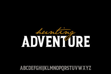 Obraz premium Hunting Adventure Typography Vector Design