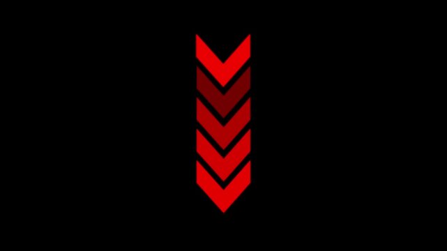 Arrow loop animation down direction concept. red color arrow icon concept. Arrow direction sign animation. down directional arrow background illustration digital concept. arrow concept animation.