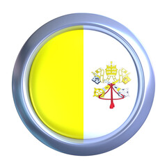 3D Vatican City Flag Emblem with circle metallic frame, showcasing national emblem detail in a polished, modern design. Perfect for apps, UI, or educational use