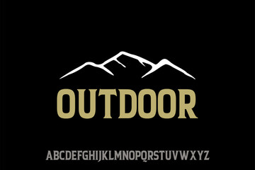 Outdoor Logo Template with Mountain Design