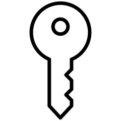 Key Outline icon, Black And White Outline Icon Vector.