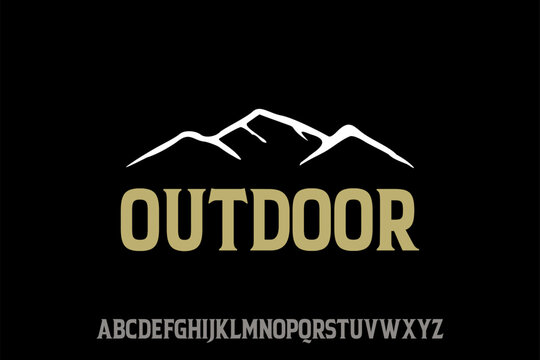 Outdoor Logo Template with Mountain Design