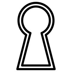 Keyhole Outline icon, Black And White Outline Icon Vector.
