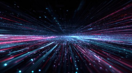 Obraz premium Futuristic Data Tunnel with High-Speed Light Stream