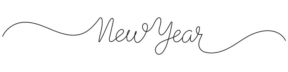 Happy New Year calligraphy hand drawn text vector eps