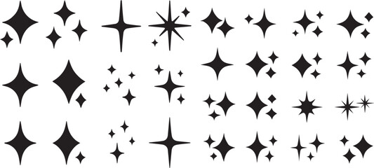 Sparkle stars shine Icon set sparkles vector.eps
