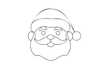 Obraz premium Jolly santa claus face outline christmas holiday