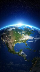 Fototapeta premium Earth, North America highlighted