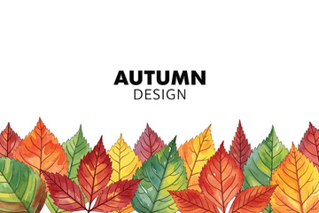 Colorful autumn leaves creatively form the lower border with an isolated transparent background