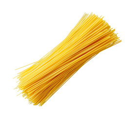 Bunch of uncooked spaghetti on transparent background