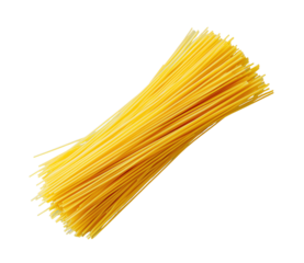 Bunch of uncooked spaghetti on transparent background
