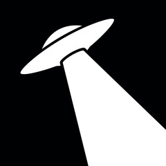 UFO icon. Symbol of fantasy, mysticism or space.Flying saucer, attribute of an alien or extraterrestrial civilization.