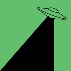 UFO icon. Symbol of fantasy, mysticism or space.Flying saucer, attribute of an alien or extraterrestrial civilization.