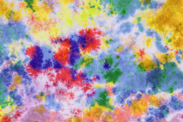colorful tie dye pattern abstract fabric texture background.