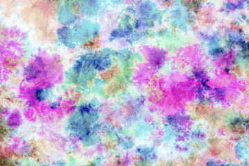 colorful tie dye pattern abstract fabric texture background.