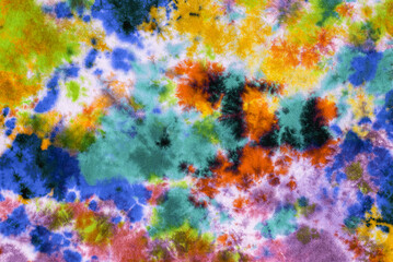 colorful tie dye pattern abstract fabric texture background.