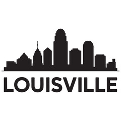Fototapeta premium Louisville skyline silhouette. Black Louisville city. Vector black silhouette. with white background