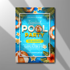 pool party flyer invitation template