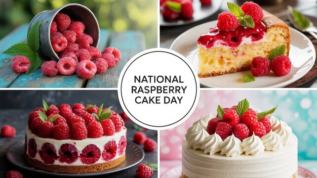 Juicy raspberries top sweet desserts for National Raspberry Cake Day. - Powered by Adobe