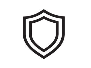 Minimalist Shield Icon Featuring Strong Clean Vector Line Art