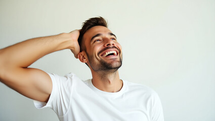 A Smiling Man with a Bright and Cheerful Expression Bringing Light to Any Room