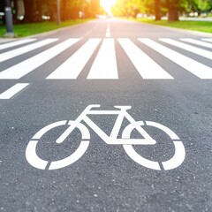 Obraz premium Urban bike lane crossing