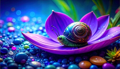 Fototapeta premium Illustrations of various beautiful and adorable fictional snail shapes 47
