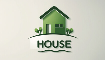 Logo House abstract real estate countryside. Realty icon