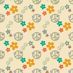 hippie groovy retro style background